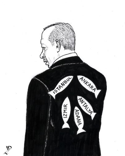 Cartoon: Erdogan s April (medium) by paolo lombardi tagged turkey,erdogan