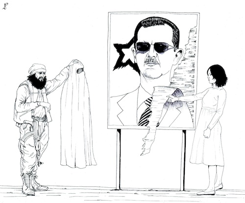 Cartoon: Free Syria (medium) by paolo lombardi tagged syria,woman,assad,war,freedom