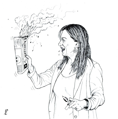 Cartoon: Freedom of press in Italy (medium) by paolo lombardi tagged italy,press,freedom,meloni,fascism