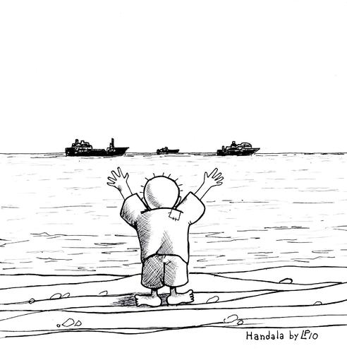 Cartoon: Handala (medium) by paolo lombardi tagged palestine,israel,turkey,italy,germany,peace,war