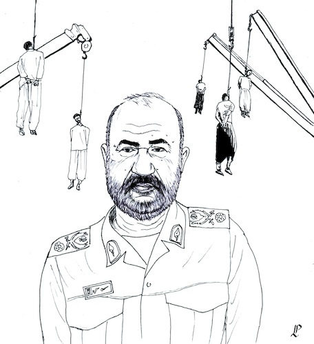 Cartoon: Hossein Salami (medium) by paolo lombardi tagged iran,pasdaran,israel