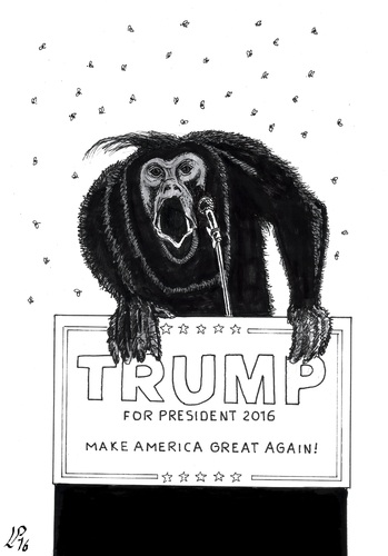 Cartoon: Howler Monkey (medium) by paolo lombardi tagged usa