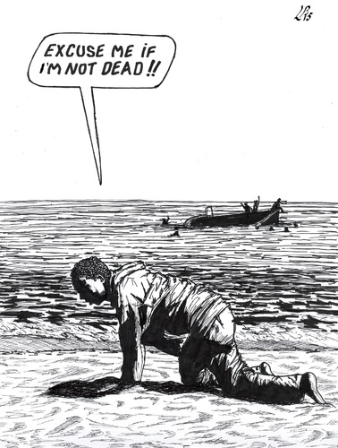 Cartoon: Human solidarity (medium) by paolo lombardi tagged immigration