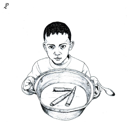 Cartoon: Hunger in Gaza (medium) by paolo lombardi tagged hunger,gaza,war,children