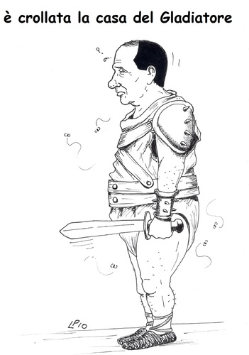 Cartoon: il Gladiatore (medium) by paolo lombardi tagged italy,berlusconi,politics