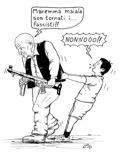 Cartoon: il nonno (medium) by paolo lombardi tagged italy,berlusconi,fascism,satire,caricature