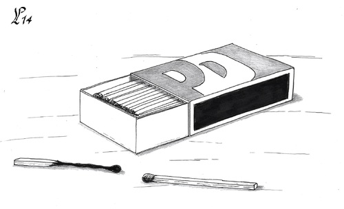 Cartoon: il PD Letta e Renzi (medium) by paolo lombardi tagged politics,renzi,italy