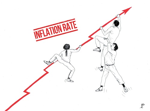 Cartoon: Inflation and strikes (medium) by paolo lombardi tagged economy,inflation,strike,riot