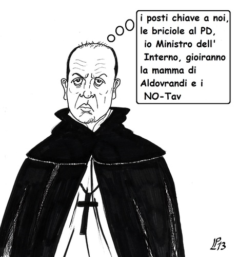 Cartoon: Inquisitore (medium) by paolo lombardi tagged italy,bersani,berlusconi,grillo