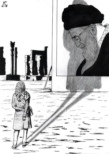 Cartoon: Iranian woman (medium) by paolo lombardi tagged iran