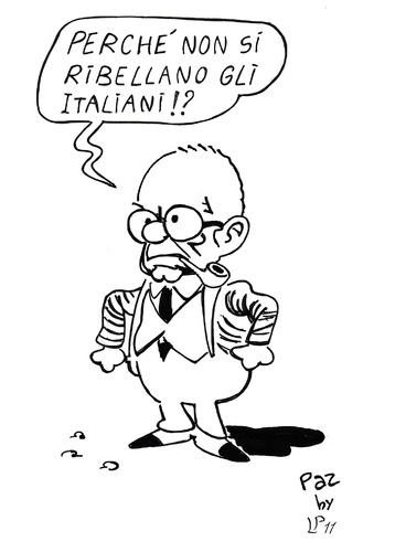 Cartoon: la PAZienza (medium) by paolo lombardi tagged italy