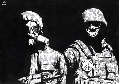 Cartoon: Masks (medium) by paolo lombardi tagged war,peace