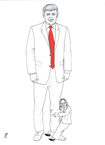 Cartoon: Meeting Trump Meloni (medium) by paolo lombardi tagged trump,meloni,usa,italy
