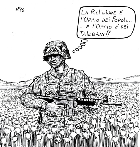 Cartoon: Oppio (medium) by paolo lombardi tagged afghanistan,war,krieg,politics,satire
