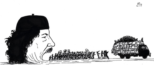 Cartoon: Refugees (medium) by paolo lombardi tagged gaddafi,libia,politics