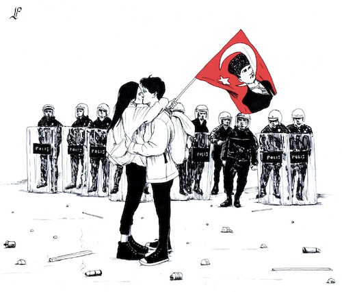Cartoon: Riot in Turkey (medium) by paolo lombardi tagged turkey,erdogan,riot,protest,democracy