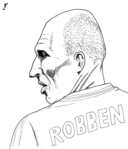 Cartoon: Robben (medium) by paolo lombardi tagged netherlands,footbal