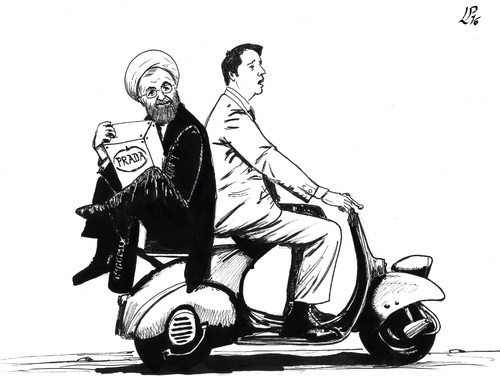 Cartoon: Roman Holiday (medium) by paolo lombardi tagged iran,italy