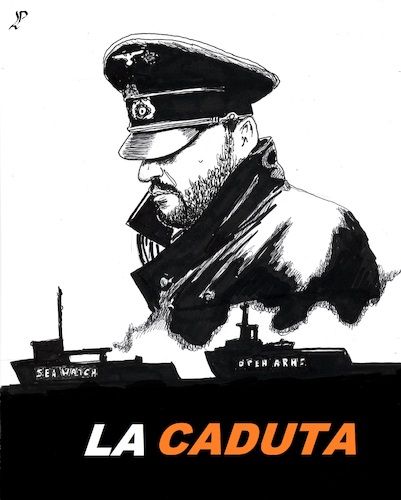 Cartoon: Salvini s downfall (medium) by paolo lombardi tagged italy,salvini