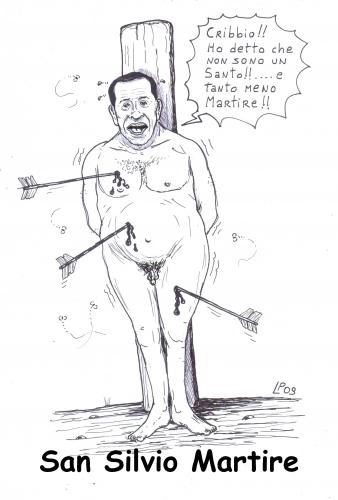 Cartoon: santo subito (medium) by paolo lombardi tagged berlusconi,italy,politics,satire,caricature