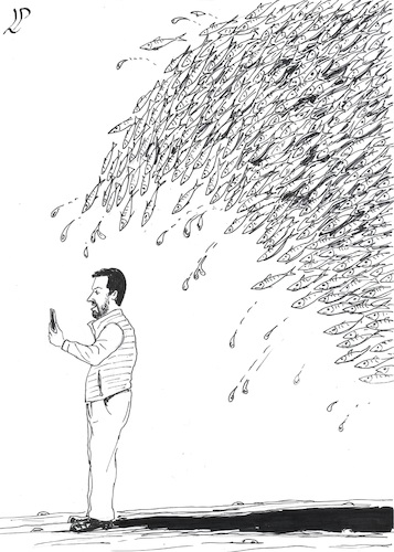 Cartoon: Sardines Movement (medium) by paolo lombardi tagged italy
