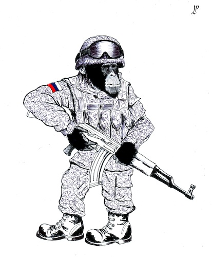 Cartoon: Soldier in war (medium) by paolo lombardi tagged putin,russia,ukraine,war
