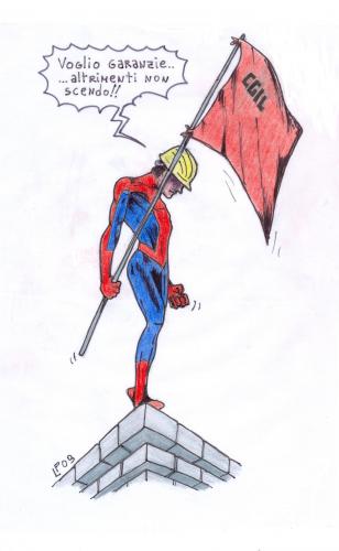 Cartoon: spiderworker (medium) by paolo lombardi tagged italy,berlusconi,economy,finance,politics,comics