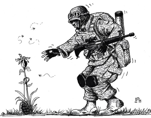 Taliban Flower By paolo lombardi | Politics Cartoon | TOONPOOL