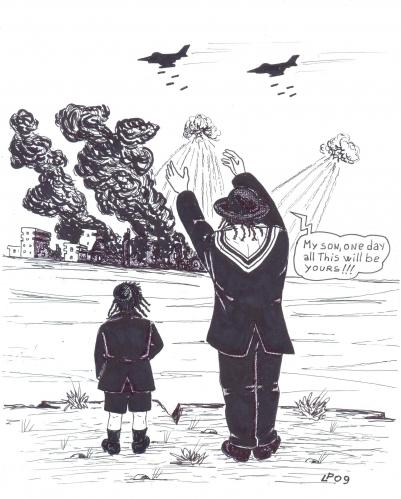 Cartoon: the future (medium) by paolo lombardi tagged politic,palestine,gaza,israel,welt,world,krieg,war