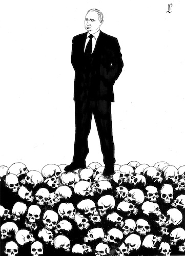 Cartoon: The genocidal (medium) by paolo lombardi tagged putin,russia,ukraine,war,criminal