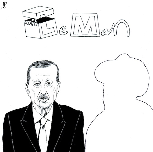 Cartoon: The prophet (medium) by paolo lombardi tagged erdogan,turkey,muhammad,satire