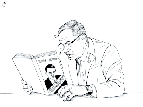 Cartoon: The student (medium) by paolo lombardi tagged netanyahu,war,criminal,israel