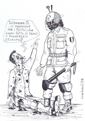 Cartoon: tolleranza 0 (medium) by paolo lombardi tagged italy,politic,satire,polizei