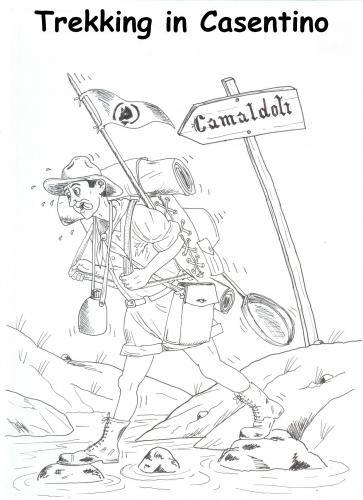 Cartoon: Trekking in Casentino (medium) by paolo lombardi tagged italy,satire,caricature,nature