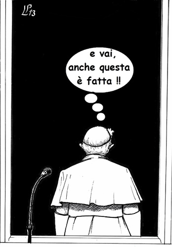 Cartoon: Ultima volta (medium) by paolo lombardi tagged pope,vatican,ratzinger