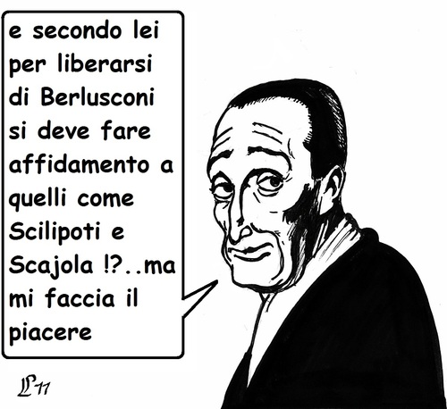 Cartoon: uomini o caporali (medium) by paolo lombardi tagged italy,berlusconi,politics