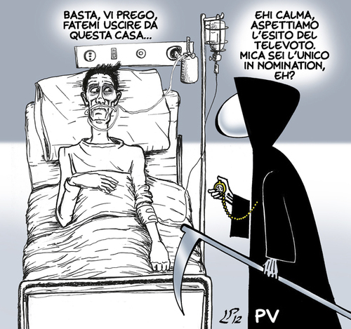 Cartoon: vignetta a 4 mani (medium) by paolo lombardi tagged italy,satire