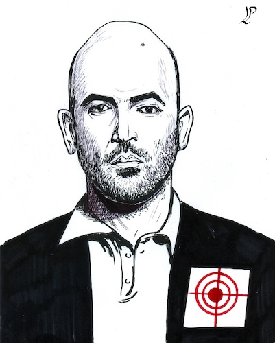 Cartoon: Writer Roberto Saviano (medium) by paolo lombardi tagged italy