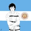 Cartoon: Argentina (small) by paolo lombardi tagged argentina,milei,crazy,politics