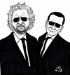 Cartoon: The Italian Blues Brothers (small) by paolo lombardi tagged italy,politics,satire,cartoon,election,berlusconi,grillo