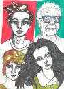Cartoon: faces and faces (small) by novak and nemo tagged girl,bor,elderly,youth,time,portrait