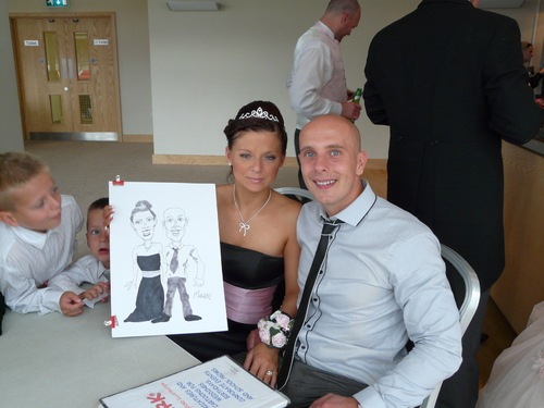 Cartoon: One of my wedding caricature eve (medium) by InkMark tagged caricatures,cartoons,live,sketching