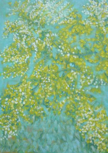Cartoon: mimosa (medium) by etsuko tagged mimosa,illustration,illustrationen,natur,umwelt,baum,bäume,wald,landschaft,blätter,frühling,jahreszeit,mimose,pflanze,pflanzen,malerei