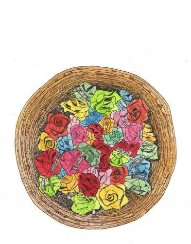 Cartoon: nest (medium) by etsuko tagged rose,nest