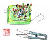 Cartoon: colorful pins (small) by etsuko tagged sewing
