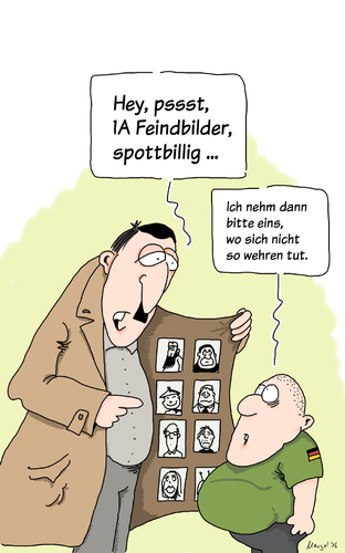 Cartoon: Feindbilder (medium) by Mergel tagged feindbilder,vorurteile,terrorangst,fremdenfeindlichkeit,chauvinismus,patriotismus,integration,minderheiten,populismus,konflikte,ignoranz,dummheit,weltbild