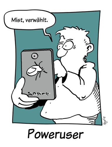 Cartoon: poweruser (medium) by Mergel tagged handy,multimedia,telefon,touchscreen,verwählt,smartphone
