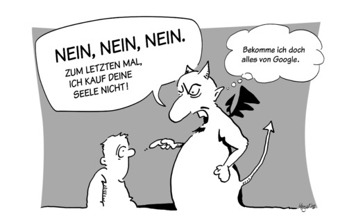 Cartoon: seelenverkäufer (medium) by Mergel tagged teufel,computer,seele,pakt,teufelswerk,hölle,internet,multimedia,modern,fortschritt