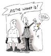 Cartoon: Gewinner (small) by Mergel tagged gewinner,verlierer,schiedsrichter,kampf,huhn,boxen,boxer,ringrichter,hoffnung,underdog,siegessicher