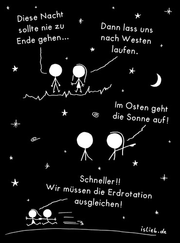 Cartoon: Sommernacht (medium) by islieb tagged nacht,sommer,sterne,weltall,astronomie,romantik,romantisch,strichmännchen,comic,islieb